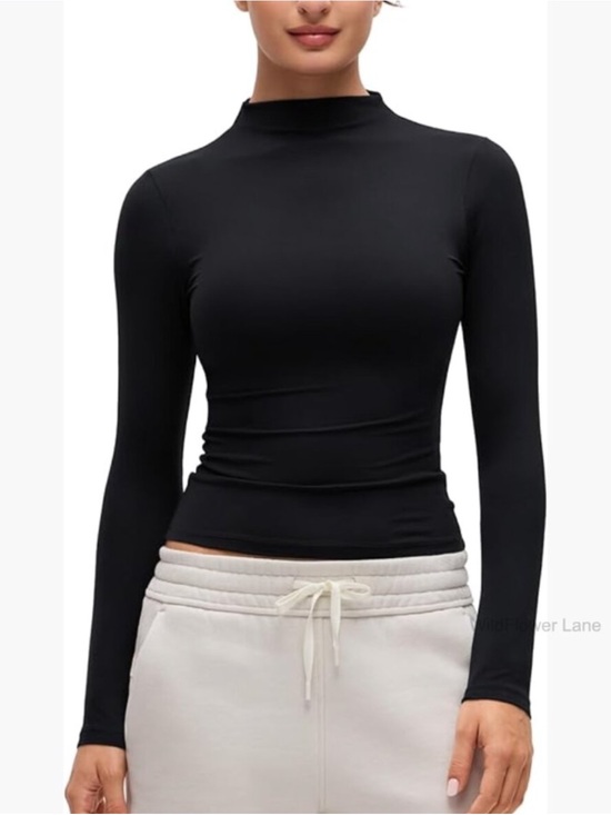 Joah Brown Tops - Joah Brown Cropped Modal Turtleneck